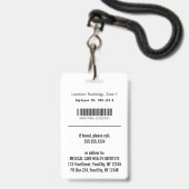 Berufliches einfaches medizinisches Caduceus Black Ausweis (Rückseite mit Lanyard)