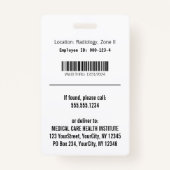 Berufliches einfaches medizinisches Caduceus Black Ausweis (Rückseite)