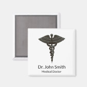 Berufliches einfaches medizinisches Caduceus Schwa Magnet (Vorderseite/Rückseite)