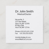 Berufliches einfaches medizinisches Caduceus Schwa Quadratische Visitenkarte (Rückseite)