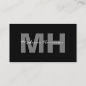 Berufliches einfaches, modernes Black Business Mon Visitenkarte (Vorderseite)