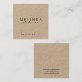 Berufliches einfaches modernes Braunes Packpapier Quadratische Visitenkarte (Vorne/Hinten)