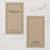 Berufliches einfaches modernes Braunes Packpapier Visitenkarte (Vorne/Hinten)
