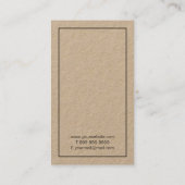 Berufliches einfaches modernes Braunes Packpapier Visitenkarte (Rückseite)