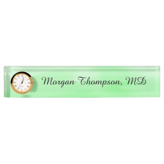 Berufliches einfaches, modernes Grün Namensplakette (Vorderseite)