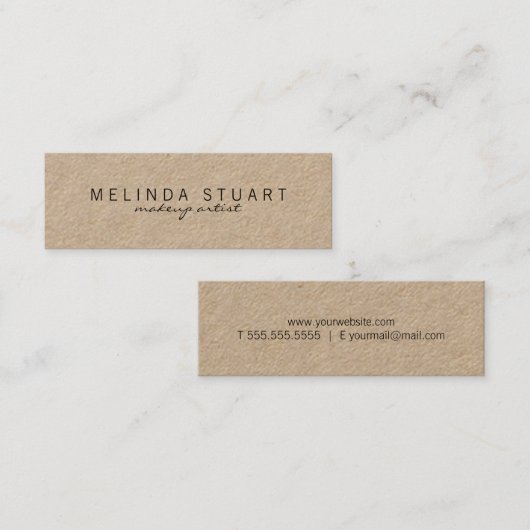 Berufliches einfaches, modernes Kraftpapier Mini Visitenkarte (Vorne/Hinten)