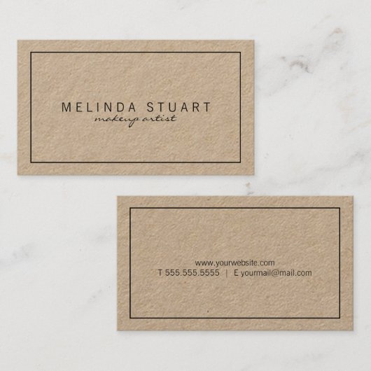 Berufliches einfaches, modernes Kraftpapier Visitenkarte (Vorne/Hinten)