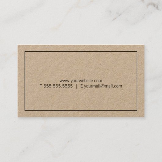 Berufliches einfaches, modernes Kraftpapier Visitenkarte (Rückseite)