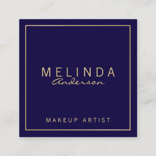 Berufliches einfaches modernes Marine-Blau und Quadratische Visitenkarte