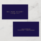Berufliches einfaches modernes Marine-Blau und Visitenkarte (Vorne/Hinten)