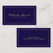 Berufliches einfaches modernes Marine-Blau und Visitenkarte (Vorne/Hinten)