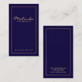 Berufliches einfaches, modernes Navy Blue und Gold Visitenkarte (Vorne/Hinten)