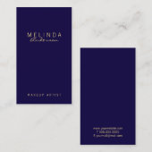 Berufliches einfaches, modernes Navy Blue und Gold Visitenkarte (Vorne/Hinten)