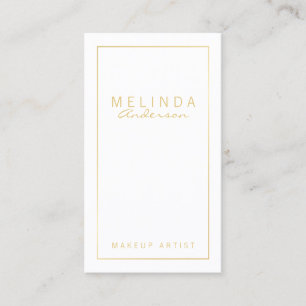 Berufliches einfaches modernes Weiß und Gold Visitenkarte