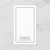 Berufliches, einfaches, modernes Weiß Visitenkarte (Rückseite)