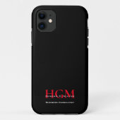 Berufliches einfaches Monogramm-Logo Schwarz Rot Case-Mate iPhone Hülle (Rückseite)