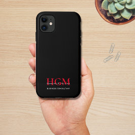 Berufliches einfaches Monogramm-Logo Schwarz Rot Case-Mate iPhone Hülle