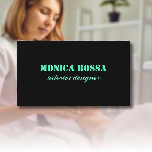 Berufliches Einfaches Nebel Aquamarin Schwarz Visitenkarte