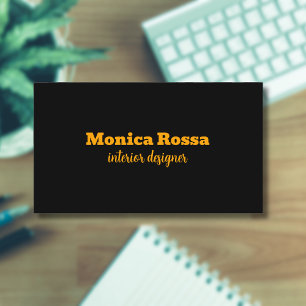 Berufliches Einfaches Neonorange Schwarz Visitenkarte