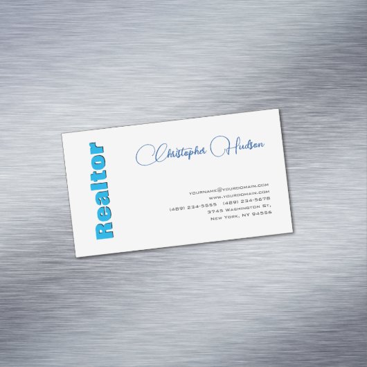Berufliches einfaches Realtor Real Anwesen Blau We Magnetische Visitenkarte (Beispiel)