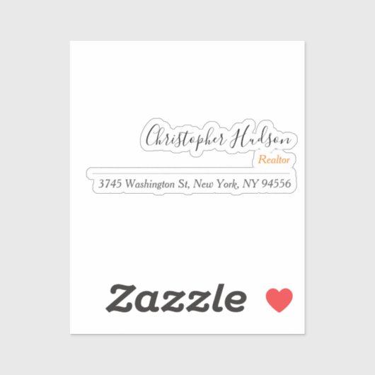 Berufliches einfaches Schlichtes Realtor Real Anwe Aufkleber (Blatt)