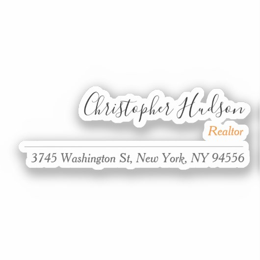 Berufliches einfaches Schlichtes Realtor Real Anwe Aufkleber (Vorderseite)