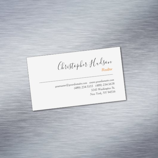 Berufliches einfaches Schlichtes Realtor Real Anwe Magnetische Visitenkarte (Beispiel)