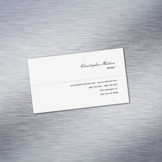 Berufliches einfaches Schlichtes Realtor Real Anwe Magnetische Visitenkarte (Beispiel)