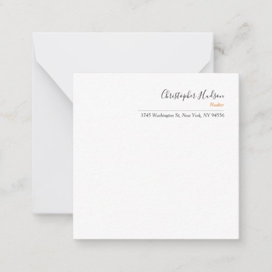 Berufliches einfaches Schlichtes Realtor Real Anwe Mitteilungskarte (Vorderseite)