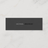 Berufliches, einfaches Schwarz Minimalistisch Mini Visitenkarte (Vorderseite)