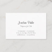 Berufliches einfaches Template-Kalligrafie-Skript Visitenkarte (Rückseite)