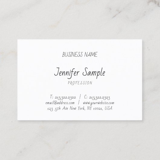 Berufliches einfaches Vorlagenhandskript Visitenkarte (Rückseite)