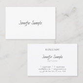 Berufliches einfaches Vorlagenhandskript Visitenkarte (Vorne/Hinten)