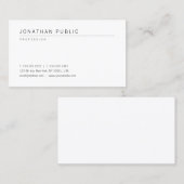 Berufliches, einfaches weißes Template Modernes El Visitenkarte (Vorne/Hinten)