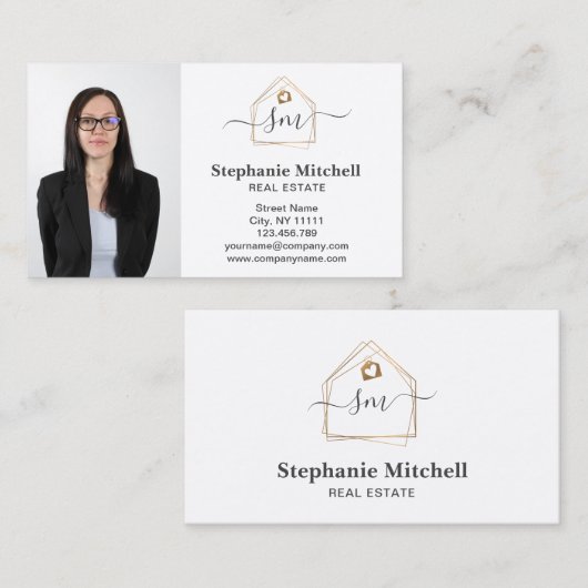 Berufliches Einfügen von Foto Real Anwesen Realtor Visitenkarte (Vorne/Hinten)