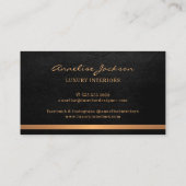 Berufliches, einzigartiges schwarzes Gold Visitenkarte (Rückseite)