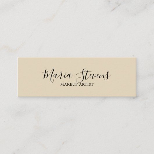 Berufliches Elegant Beige Mini Visitenkarte (Vorderseite)