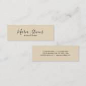 Berufliches Elegant Beige Mini Visitenkarte (Vorne/Hinten)