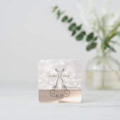 Berufliches Elegant Chic Bokeh, Kleid Quadratische Visitenkarte (Stehend Vorderseite)