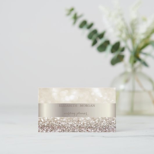 Berufliches Elegant Chic Bokeh, Streifen Visitenkarte (Stehend Vorderseite)