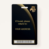 Berufliches Elegant-Löwenlogo Ausweis (Rückseite)