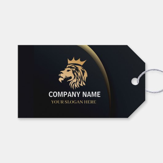 Berufliches Elegant-Löwenlogo Geschenkanhänger (Vorderseite (Horizontal))