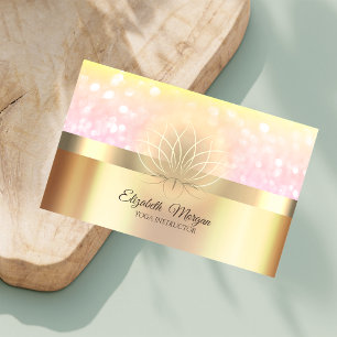 Berufliches Elegante Bokeh Gold Lotus Visitenkarte