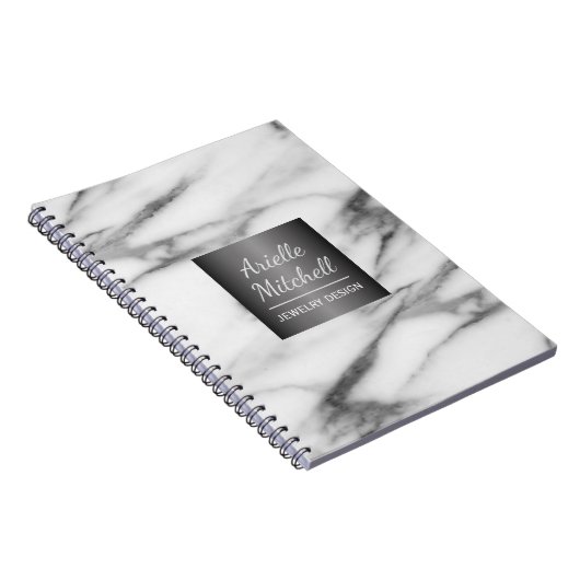 Berufliches elegantes Alabaster-Marmormuster Notizblock (Rechte Seite)