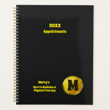 Berufliches elegantes Black Gold Monogram Business