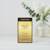 Berufliches elegantes Black Gold Schlicht Luxury C Visitenkarte (Stehend Vorderseite)