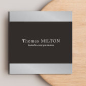 Berufliches elegantes Black Imitats Silberberater Quadratische Visitenkarte