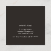 Berufliches elegantes Black Imitats Silberberater Quadratische Visitenkarte (Rückseite)