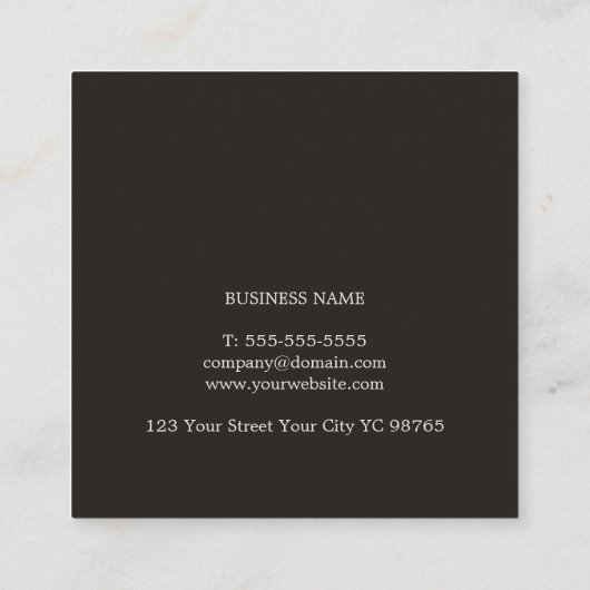 Berufliches elegantes Black Imitats Silberberater Quadratische Visitenkarte (Rückseite)
