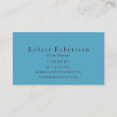 Berufliches Elegantes Blau Visitenkarte (Rückseite)